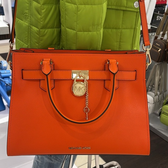 MICHAEL KORS HAMILTON MEDIUM SATCHEL 
 COLOR: Poppy 
NWT - Picture 9 of 16